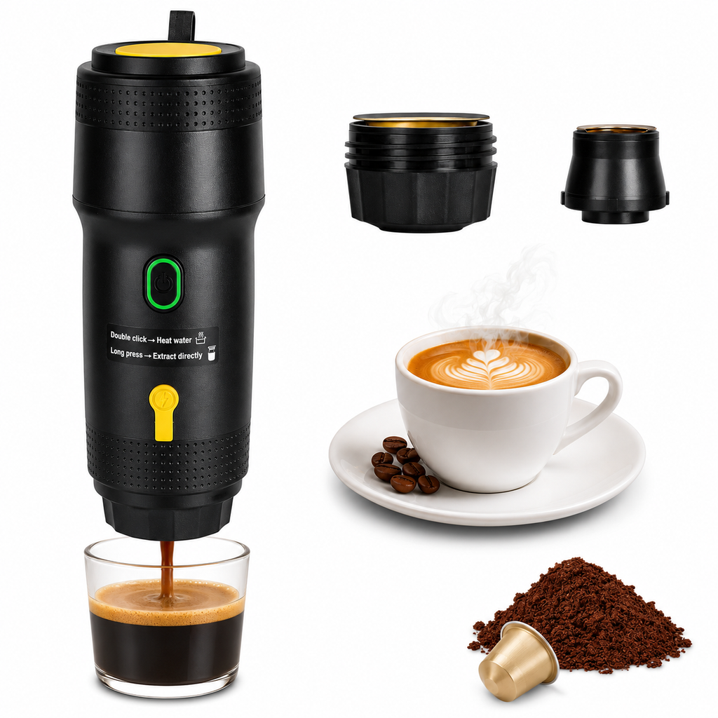 Lumenvel Portable Electric Espresso Maker with Self-Heating & 20 Bar Pressure