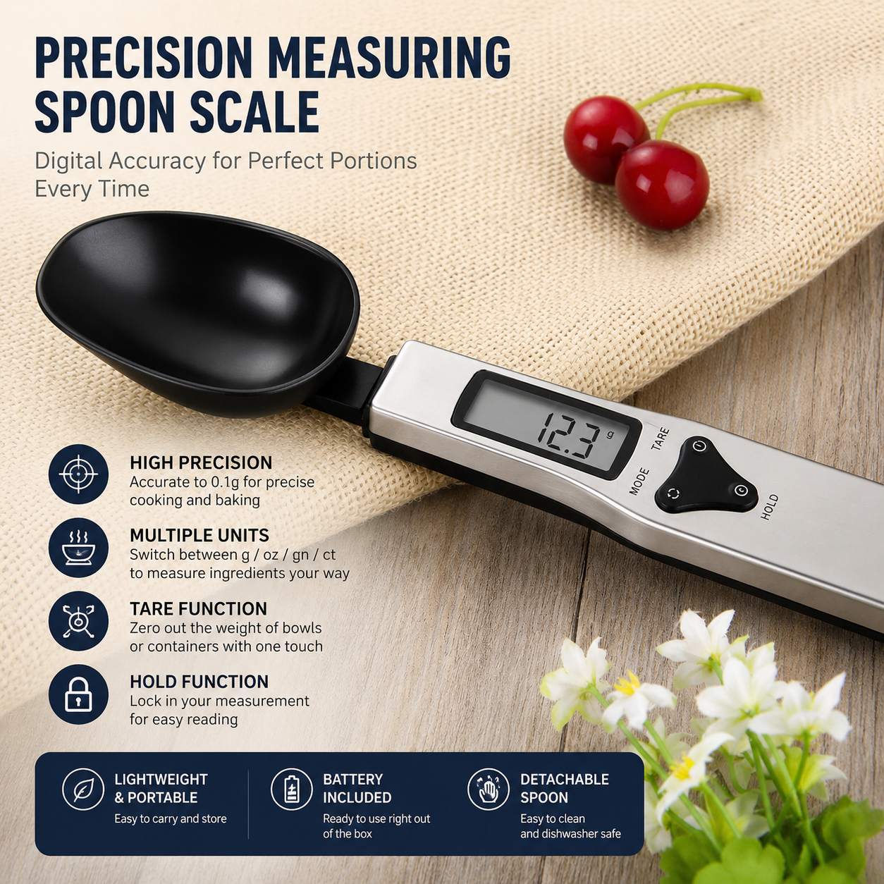 Lumenvel Digital Kitchen Scale Measuring Cup with LCD Display